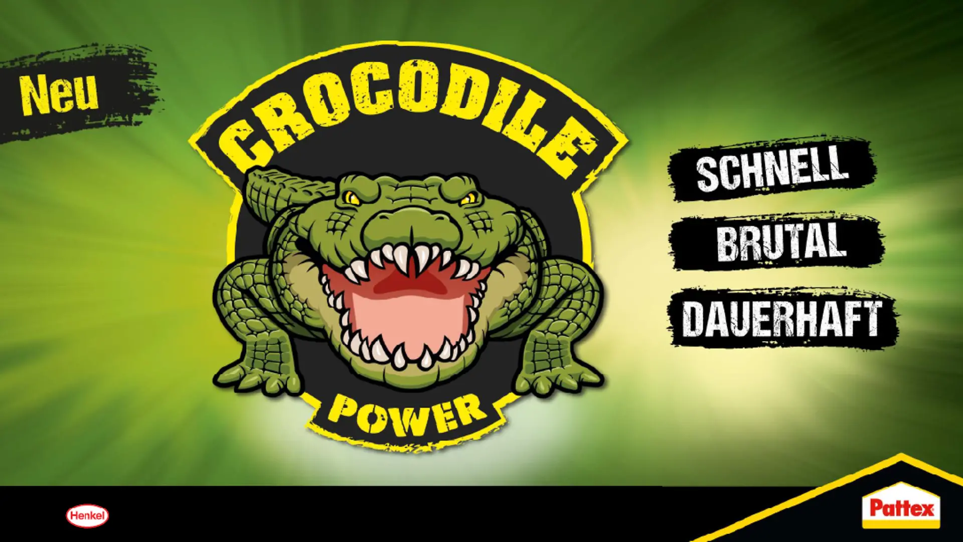 Schnell, brutal, dauerhaft: Mit Pattex Crocodile Power bietet Henkel eine neue Produktserie für Haushalt, Heimwerken und den DIY-Bereich