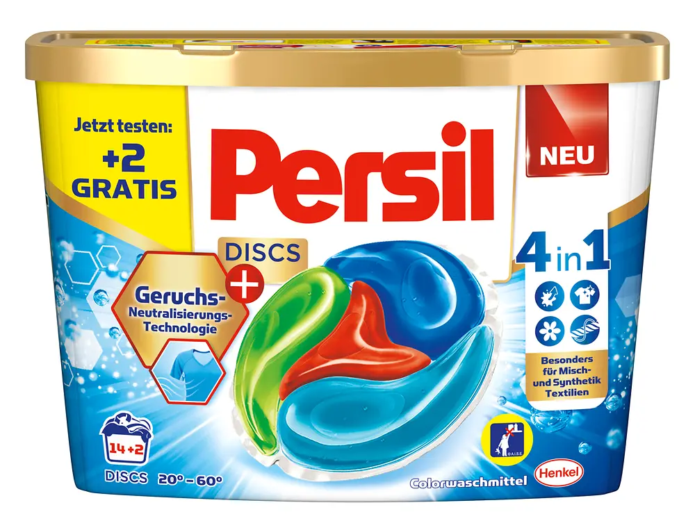 Die neuen Persil DISCS mit der Geruchs-Neutralisierungs-Technologie