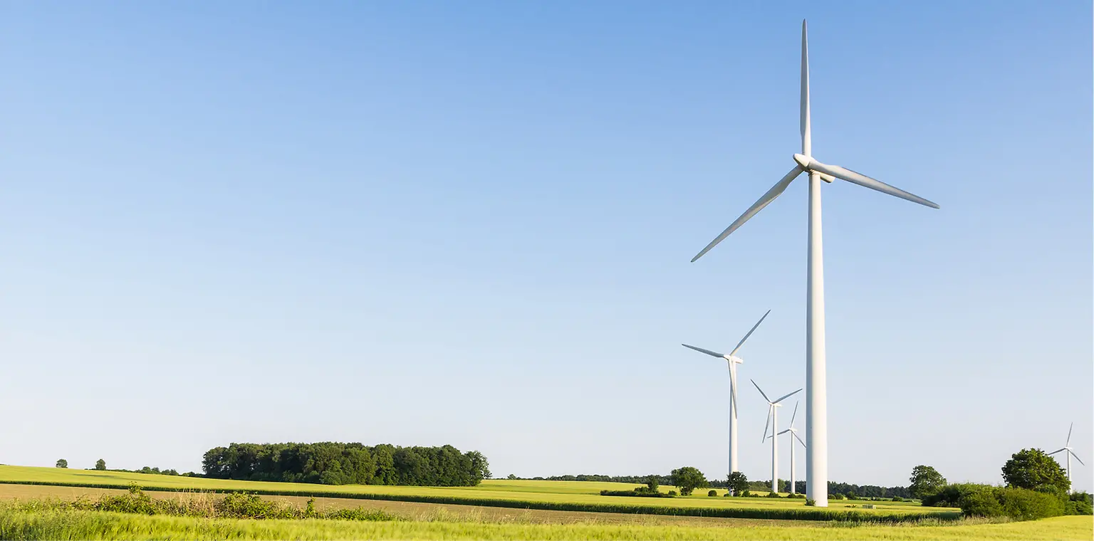 Windräder auf einem Feld