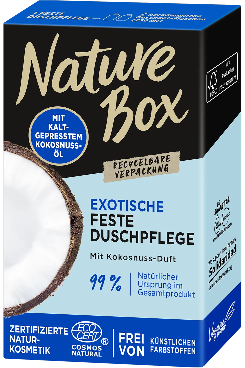 Nature Box Exotische Feste Duschpflege mit Kokosnuss-Duft