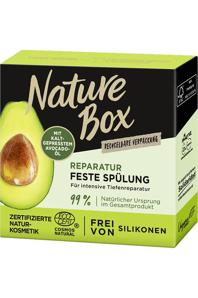 Nature Box Reparatur Feste Spülung mit kaltgepresstem Avocado-Öl