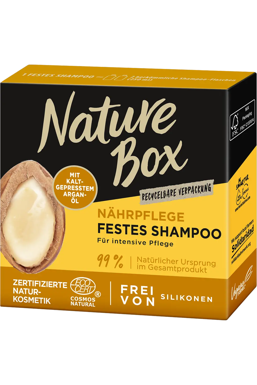 Nature Box Nährpflege Festes Shampoo mit kaltgepresstem Argan-Öl