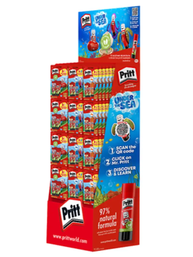 
Pritt wird auch das digitale Kundenerlebnis verbessern und bietet mit der über QR-Codes zugänglichen Webseite www.prittunderthesea.com eine Vielzahl von vertiefenden Informationen und verschiedene Spaßelemente.