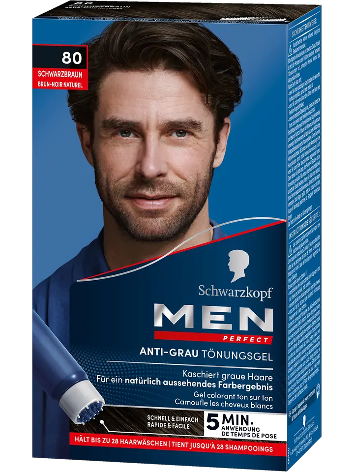 
MEN Perfect Anti-Grau Tönungs-Gel 80 Schwarzbraun