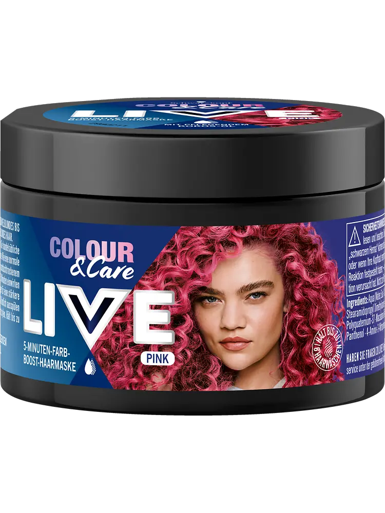 
LIVE Colour & Care 5-Minuten-Farb-Boost-Haarmaske Pink