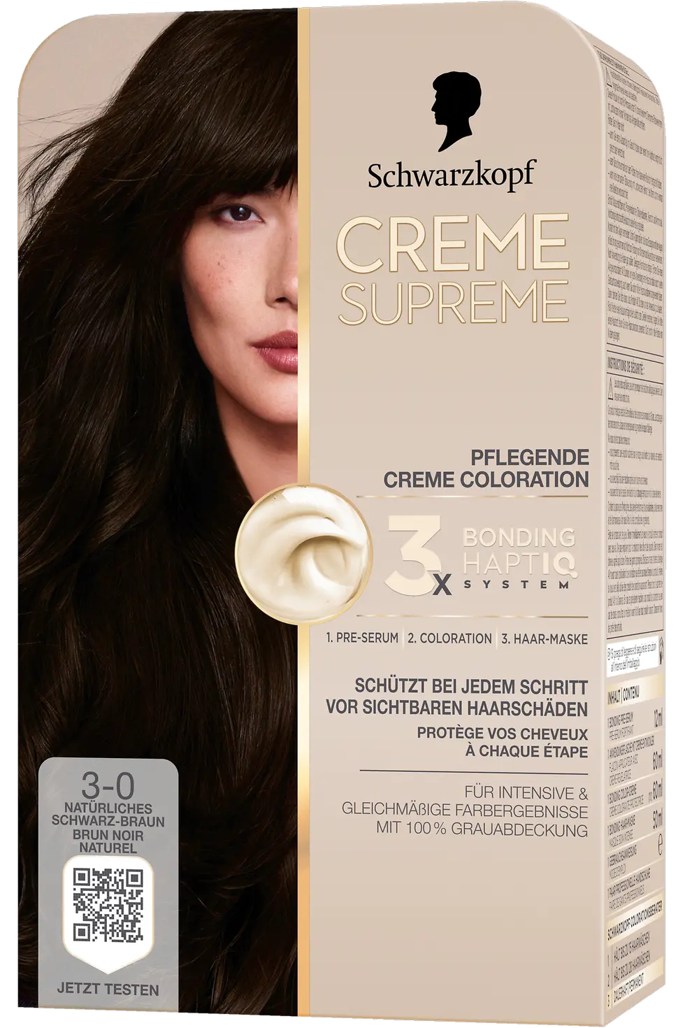 
Creme Supreme Pflegende Creme Coloration 3-0 Natürliches Schwarz-Braun