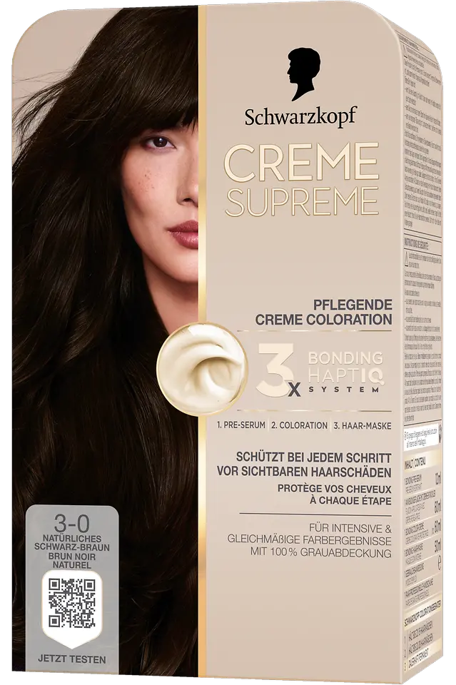 
Creme Supreme Pflegende Creme Coloration 3-0 Natürliches Schwarz-Braun