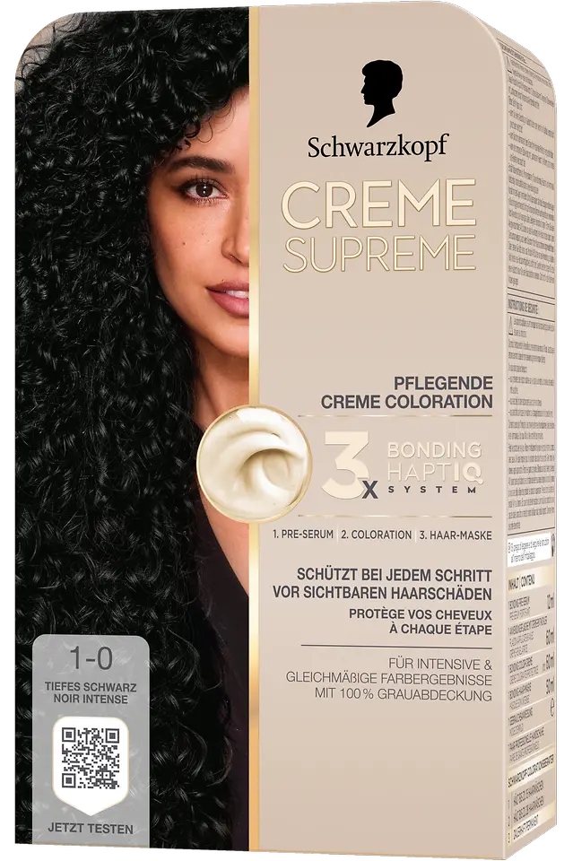 
Creme Supreme Pflegende Creme Coloration 1-0 Tiefes Schwarz